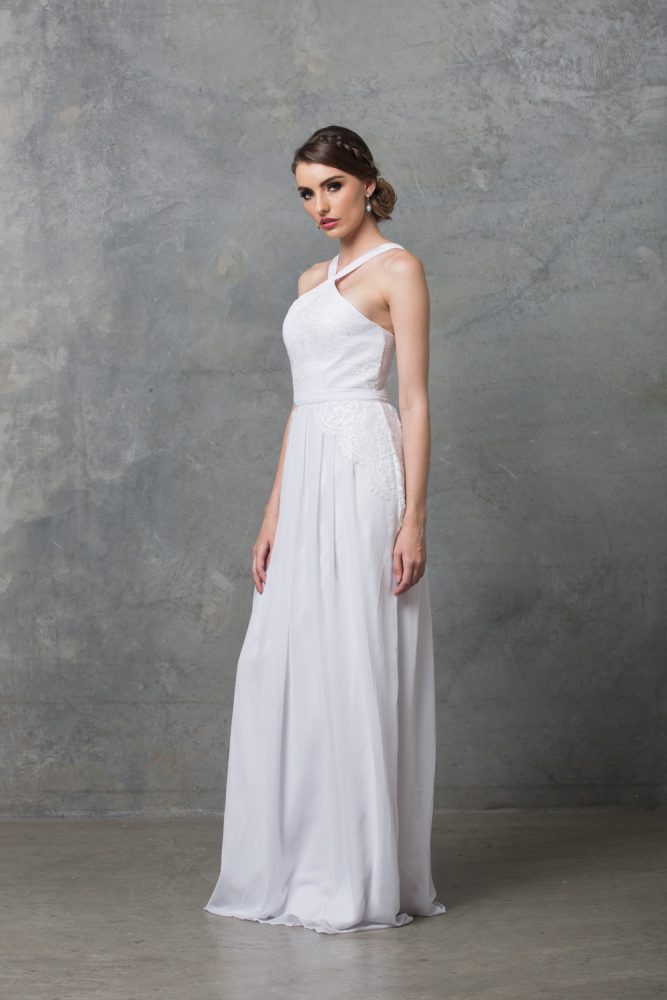 Bella Debutant Dress TO60 Pure White Side