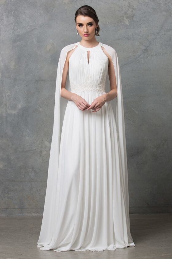 Chiarie Wedding Dress With Detachable Cape TC229